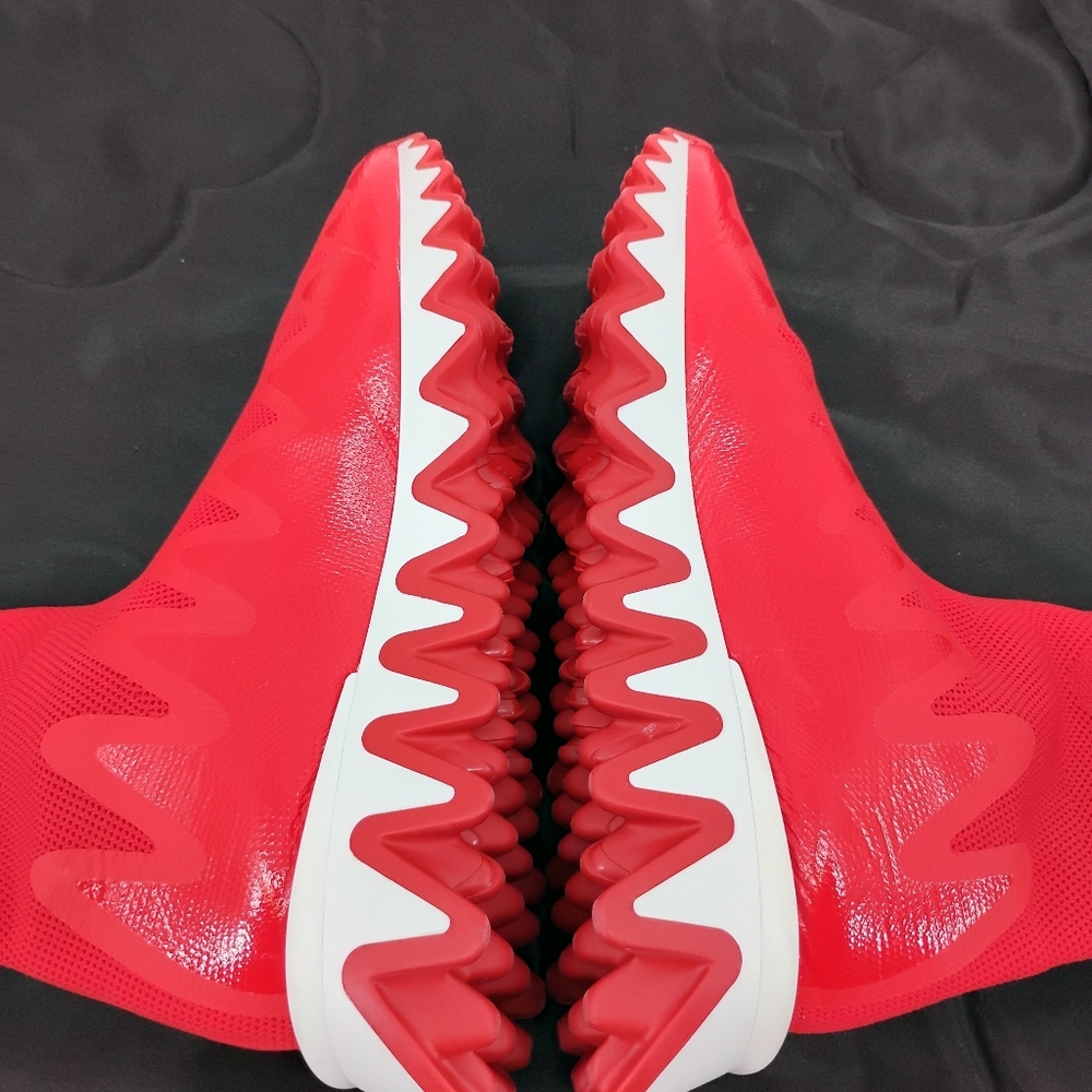 CHRISTIAN LOUBOUTIN Red SHARKY SOCK Flat Sneaker SZ 7.5 - Picture 6 of 13